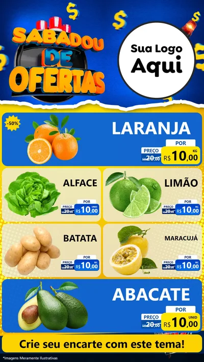 Modelo de TV para TV Vertical com o tema Sabadou de Ofertas para Hortifrúti