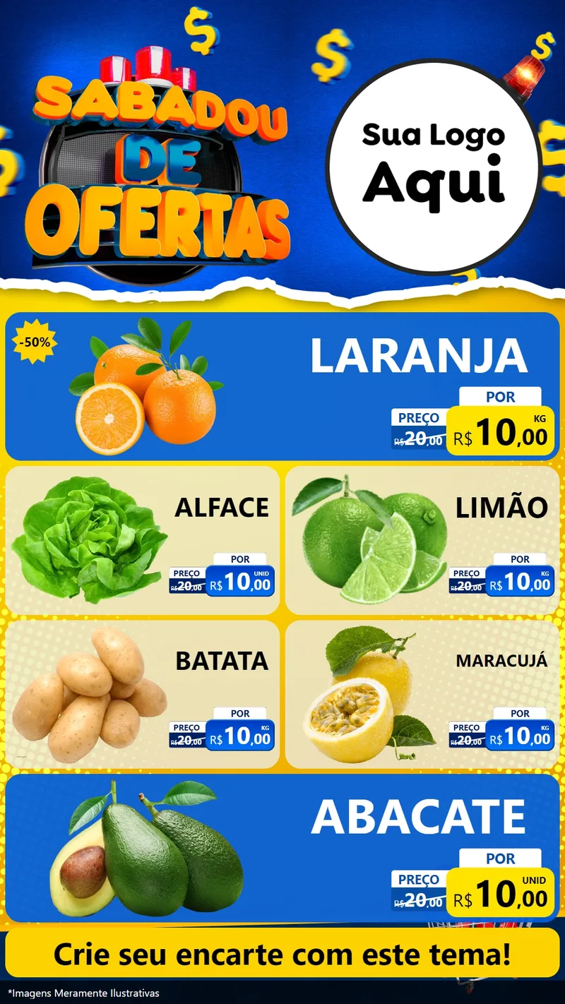 Modelo de TV para TV Vertical com o tema Sabadou de Ofertas para Hortifrúti
