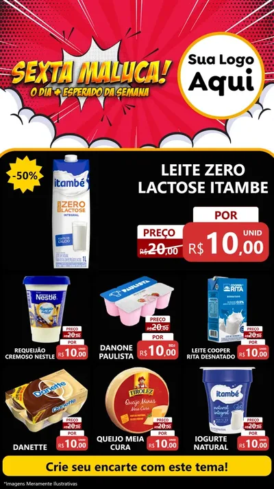Modelo de Rede Social para Stories com o tema Sexta Maluca! para Frios e Laticínios