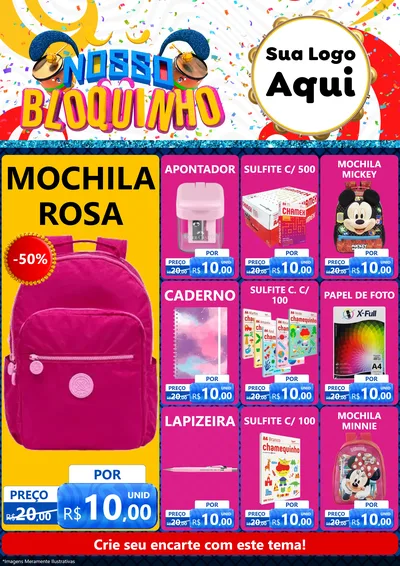 Modelo de Encarte para Encarte A4 Vertical com o tema Nosso Bloquinho para Papelaria