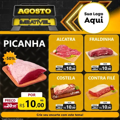 Modelo de Rede Social para Feed Facebook com o tema Agosto Imbatível para Açougue
