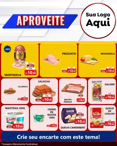 Modelo de Rede Social para Feed Instagram com o tema Aproveite para Frios e Laticínios