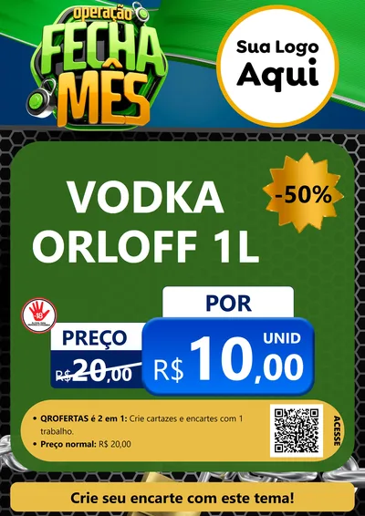 Modelo de Cartaz para Cartaz A4 Vertical com o tema Operação Fecha Mês para Distribuidora de bebidas