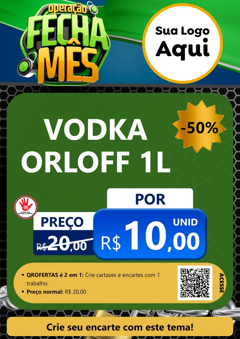 Modelo de Cartaz para Cartaz A4 Vertical com o tema Operação Fecha Mês para Distribuidora de bebidas