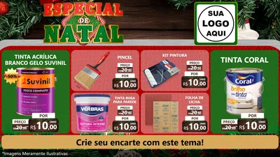 Modelo de TV para TV Horizontal com o tema Especial de Natal para Tintas e Ferramentas