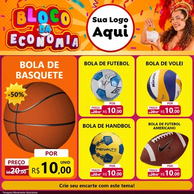 Modelo de Rede Social para Feed Facebook com o tema Bloco da Economia para Artigos Esportivos