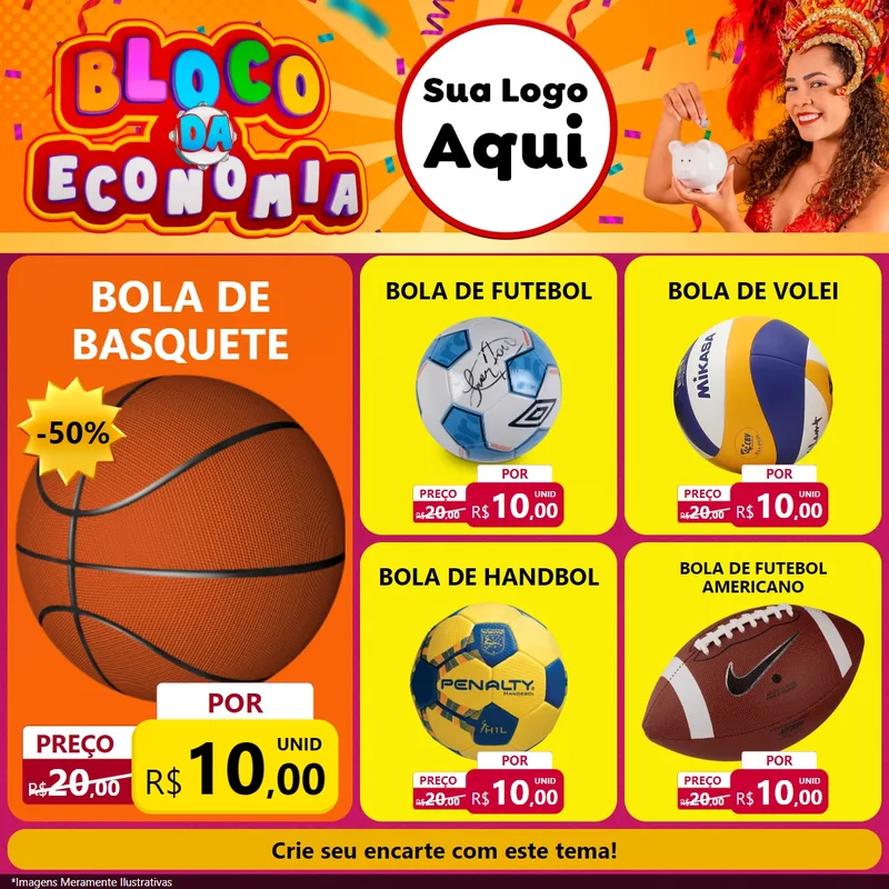 Modelo de Rede Social para Feed Facebook com o tema Bloco da Economia para Artigos Esportivos