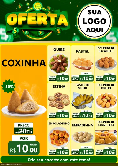 Modelo de Encarte para Encarte A4 Vertical com o tema Oferta para Salgadaria