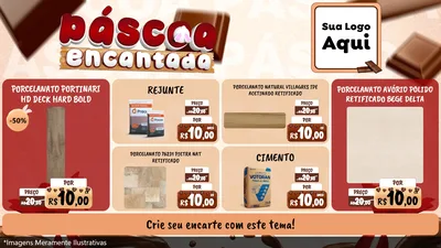 Modelo de TV para TV Horizontal com o tema Páscoa Encantada para Pisos e revestimentos