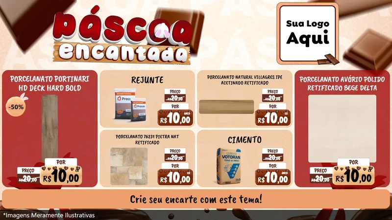 Modelo de TV para TV Horizontal com o tema Páscoa Encantada para Pisos e revestimentos