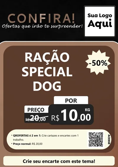 Modelo de Cartaz para Cartaz A4 Vertical com o tema Confira! Ofertas que irão te surpreender! para Pet Shop