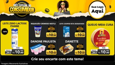 Modelo de TV para TV Horizontal com o tema Mês Especial do Consumidor para Frios e Laticínios