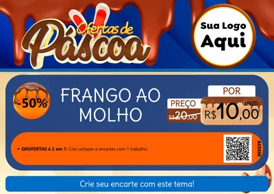 Modelo de Cartaz para Cartaz A4 Horizontal com o tema Ofertas de Páscoa para Restaurante