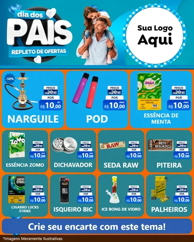 Modelo de Rede Social para Feed Instagram com o tema Dia Dos Pais Repleto de Ofertas para Tabacaria