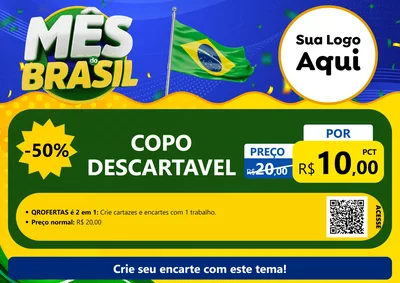 Modelo de Cartaz para Cartaz A4 Horizontal com o tema Mês do Brasil para Embalagens