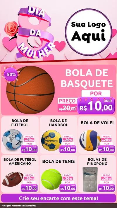 Modelo de Rede Social para Stories com o tema Dia da Mulher para Artigos Esportivos
