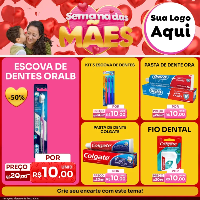 Modelo de Rede Social para Feed Facebook com o tema Semana Das Mães para Higiene Pessoal