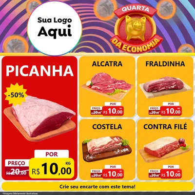 Modelo de Rede Social para Feed Facebook com o tema Quarta da Economia para Açougue