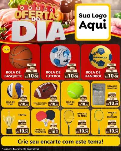 Modelo de Rede Social para Feed Instagram com o tema Ofertas do Dia para Artigos Esportivos