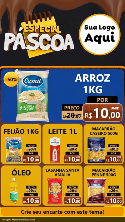 Modelo de Rede Social para Stories com o tema Especial Páscoa para Supermercado