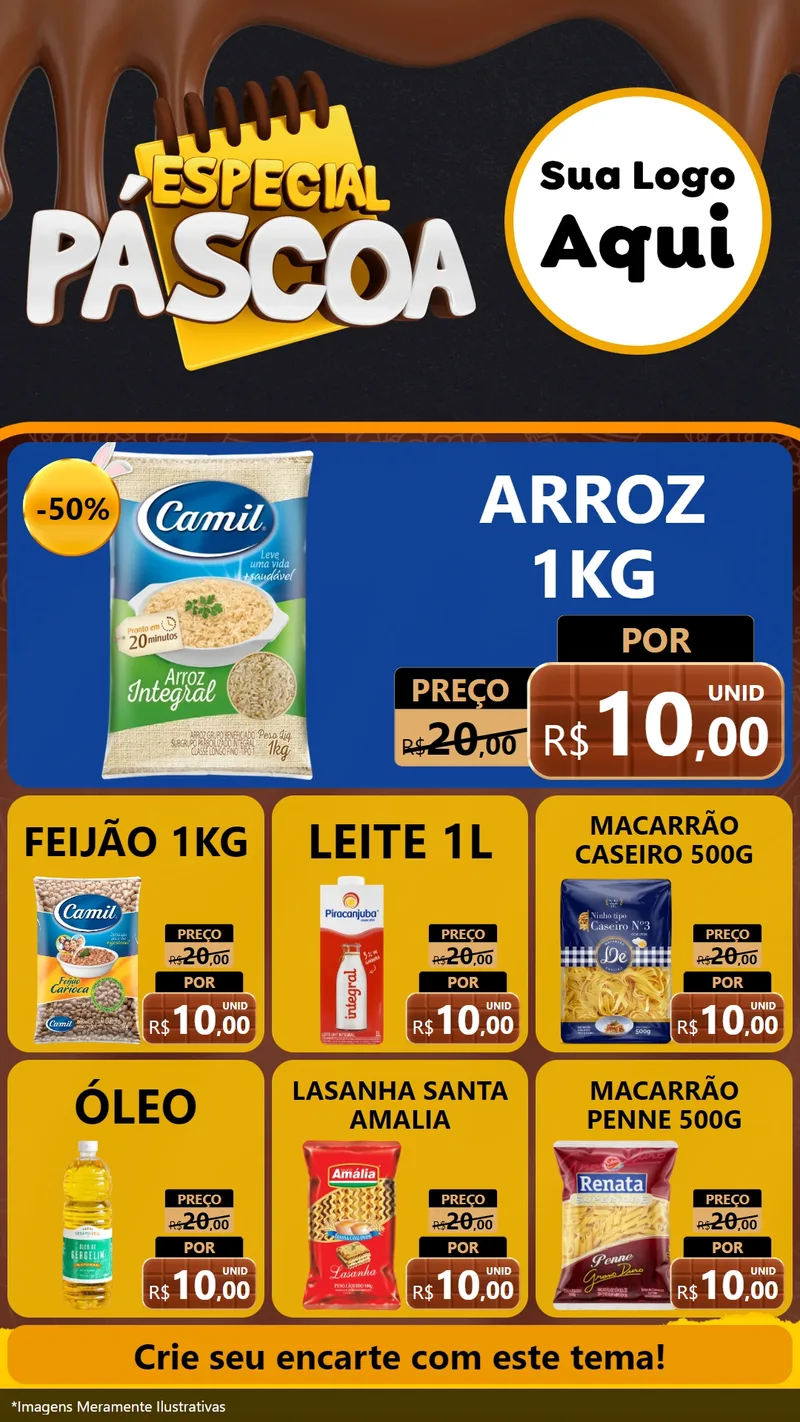 Modelo de Rede Social para Stories com o tema Especial Páscoa para Supermercado