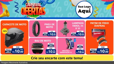 Modelo de TV para TV Horizontal com o tema Carnaval de Ofertas para Moto peças