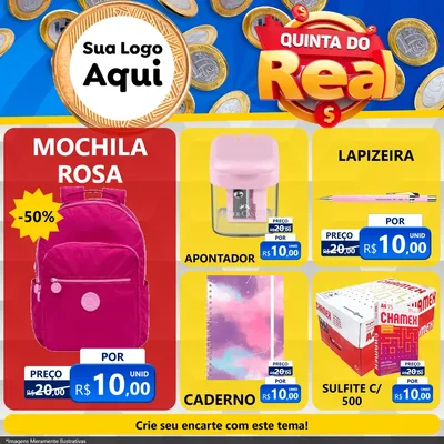 Modelo de Rede Social para Feed Facebook com o tema Quinta do Real para Papelaria