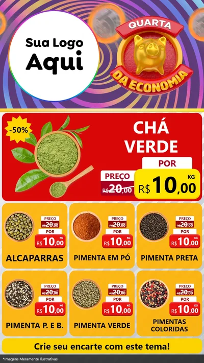 Modelo de Rede Social para Stories com o tema Quarta da Economia para Produtos Naturais