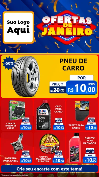 Modelo de Rede Social para Stories com o tema Ofertas de Janeiro para Auto peças