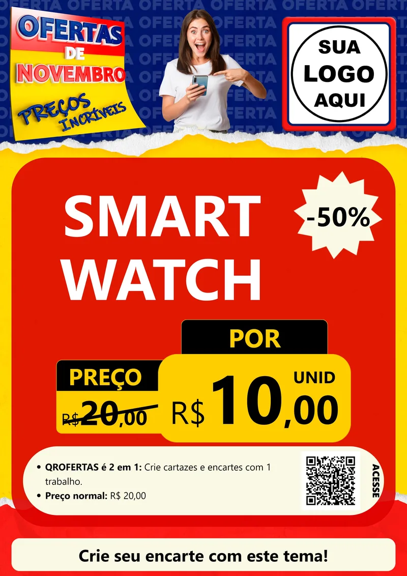 Modelo de Cartaz para Cartaz A4 Vertical com o tema Ofertas de Novembro - Preços Incríveis para Informática