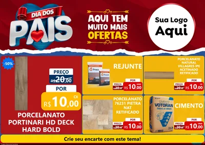 Modelo de Encarte para Encarte A4 Horizontal com o tema Dia dos Pais para Pisos e revestimentos