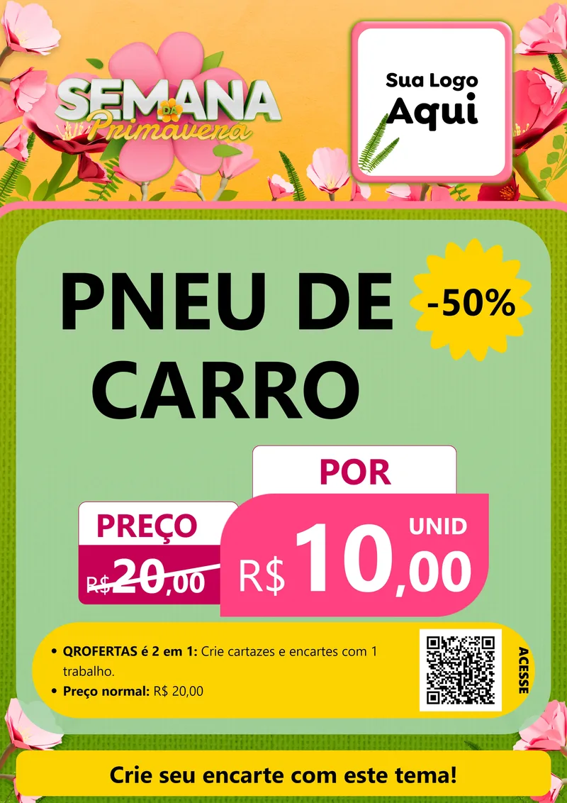 Modelo de Cartaz para Cartaz A4 Vertical com o tema Semana da Primavera para Auto peças