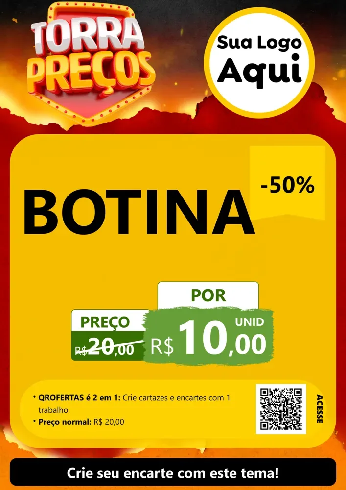 Modelo de Cartaz para Cartaz A4 Vertical com o tema Torra Preços para Agropecuária