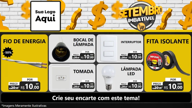 Modelo de TV para TV Horizontal com o tema Setembro Imbatível para Materiais Elétricos