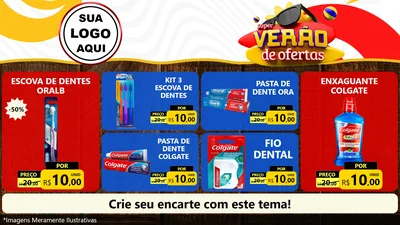 Modelo de TV para TV Horizontal com o tema Super Verão de Ofertas para Higiene Pessoal
