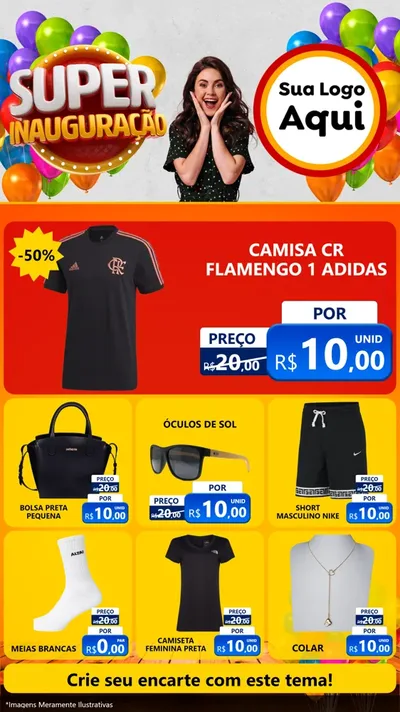Modelo de Rede Social para Stories com o tema Super Inauguração para Roupas e acessórios
