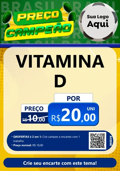 Modelo de Cartaz para Cartaz A4 Vertical com o tema Preço Campeão - Copa para Farmácia