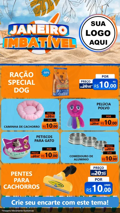 Modelo de TV para TV Vertical com o tema Janeiro Imbatível para Pet Shop