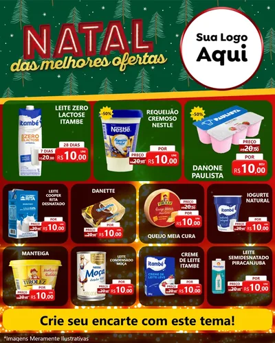 Modelo de Rede Social para Feed Instagram com o tema Natal das Melhores Ofertas para Frios e Laticínios
