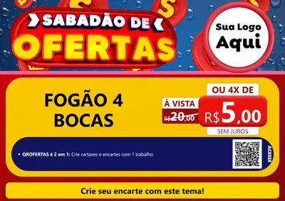 Modelo de Cartaz para Cartaz A4 Horizontal com o tema Sabadão de Ofertas para Móveis e Eletro