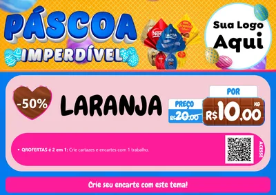 Modelo de Cartaz para Cartaz A4 Horizontal com o tema Páscoa Imperdível para Hortifrúti