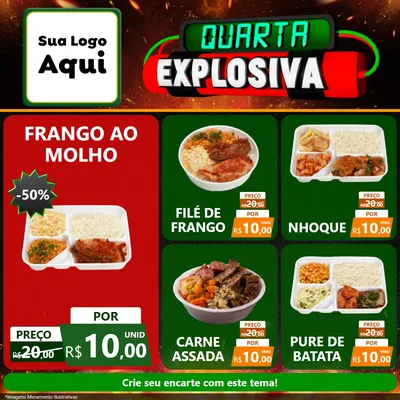 Modelo de Rede Social para Feed Facebook com o tema Quarta Explosiva para Restaurante