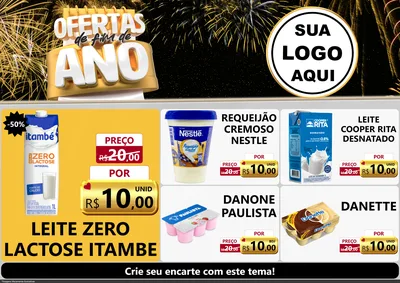 Modelo de Encarte para Encarte A4 Horizontal com o tema Ofertas de Fim de Ano para Frios e Laticínios