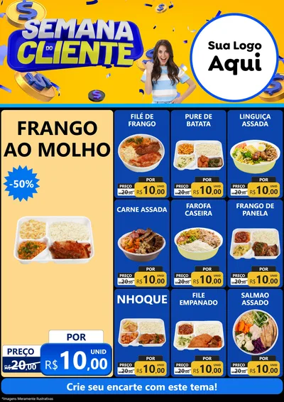 Modelo de Encarte para Encarte A4 Vertical com o tema Semana do Cliente para Restaurante