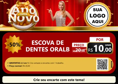 Modelo de Cartaz para Cartaz A4 Horizontal com o tema Super Ano Novo para Higiene Pessoal