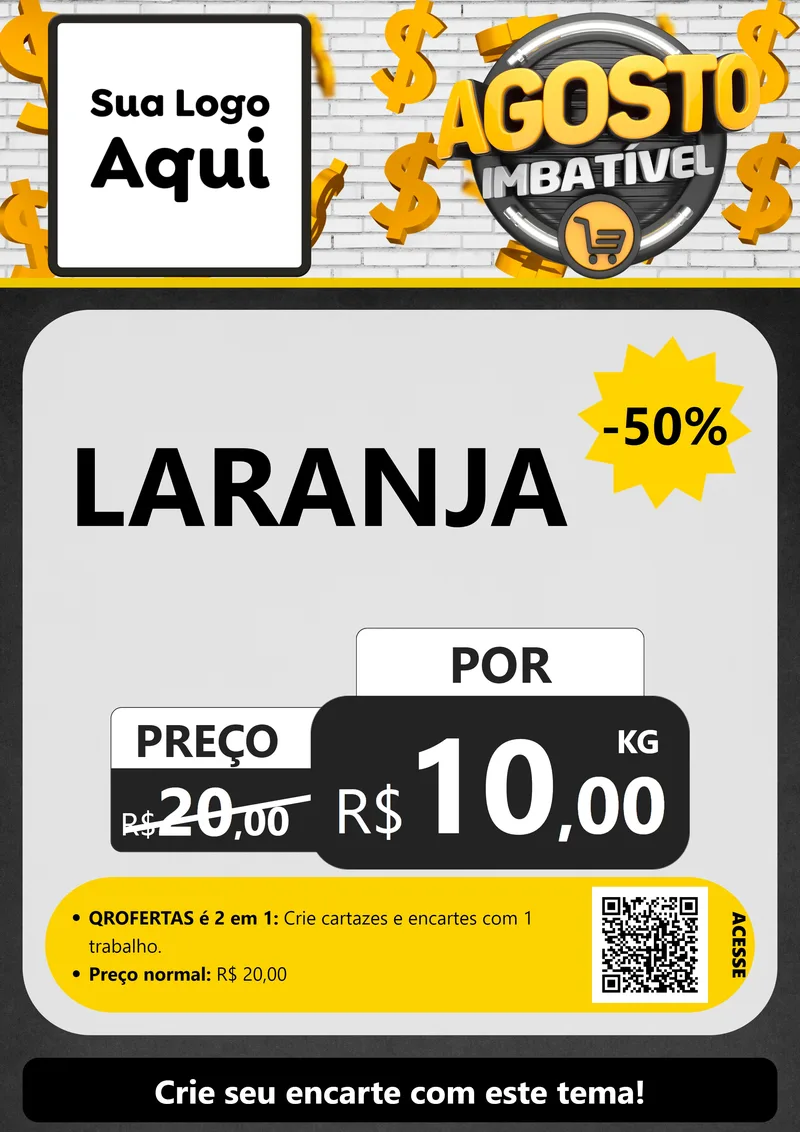 Modelo de Cartaz para Cartaz A4 Vertical com o tema Agosto imbatível para Hortifrúti