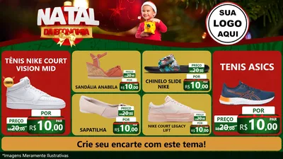 Modelo de TV para TV Horizontal com o tema Natal da Economia para Calçados