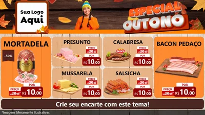 Modelo de TV para TV Horizontal com o tema Especial Outono para Frios e Laticínios