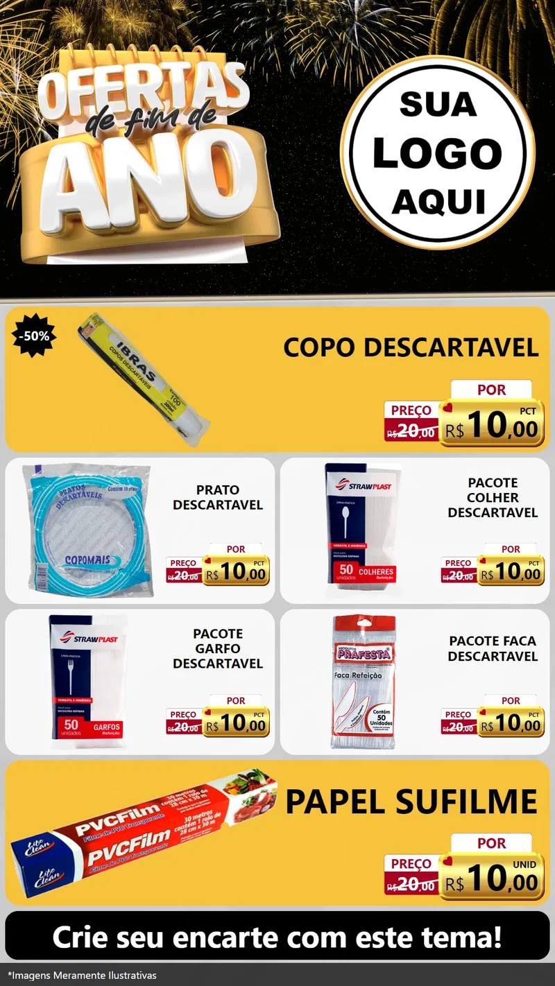 Modelo de TV para TV Vertical com o tema Ofertas de Fim de Ano para Embalagens