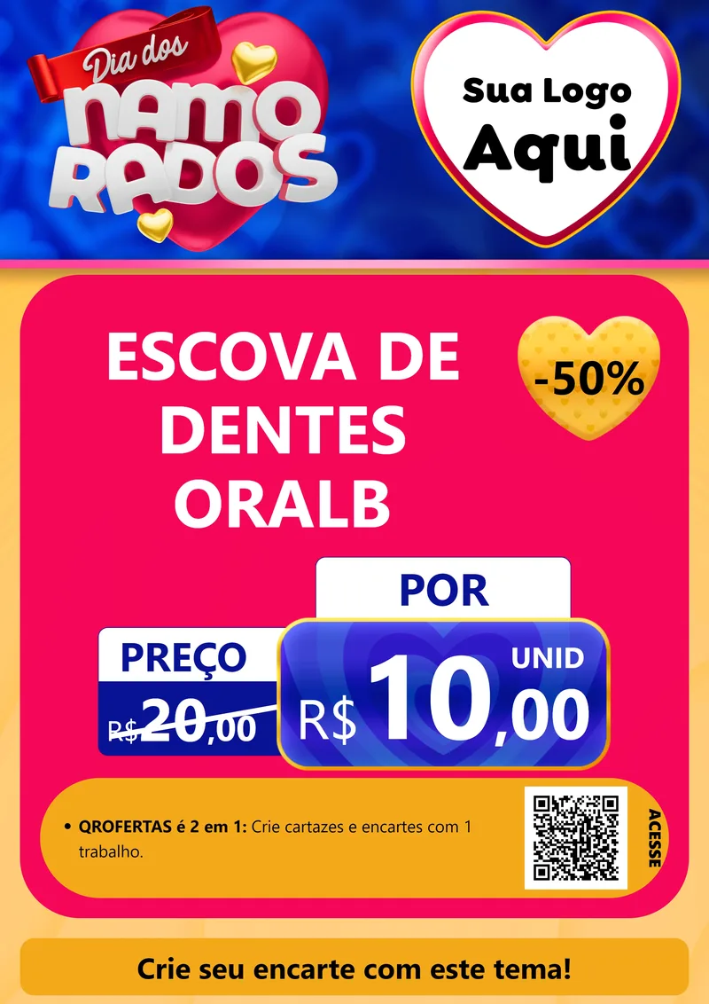 Modelo de Cartaz para Cartaz A4 Vertical com o tema Dia dos namorados para Higiene Pessoal